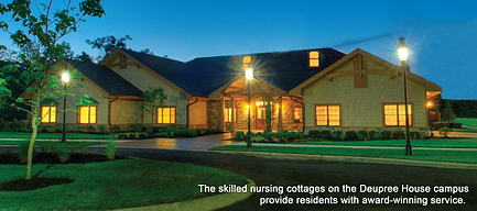 The skilled nursing cottages at Deupree House provide award-winning service and care