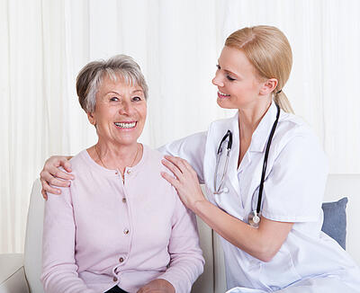 senior patient receiving healthcare advice