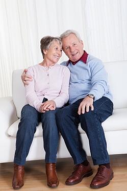 happy relaxed senior couple