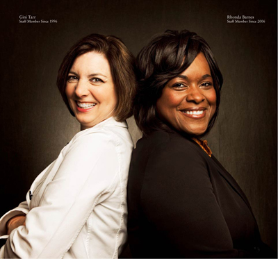 Gini Tarr and Rhonda Barnes  with caption