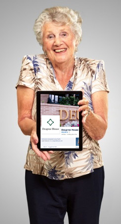 Senior woman with tablet