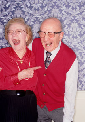 Older couple laughing together