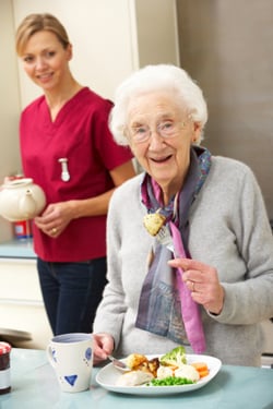 senior at home with geriatric care manager