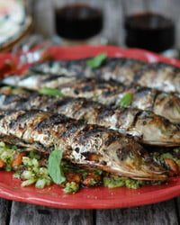 Grilled Sardines with Mint and Almonds