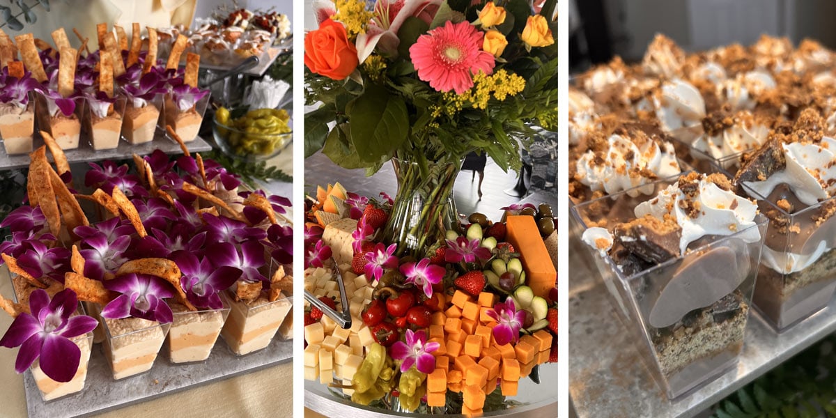 When you live independently in the Dudley Square patio homes on the Episcopal Church Home campus, you can throw private parties in the Clubhouse with gorgeous foods like this.