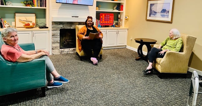 Annie Reading to Residents