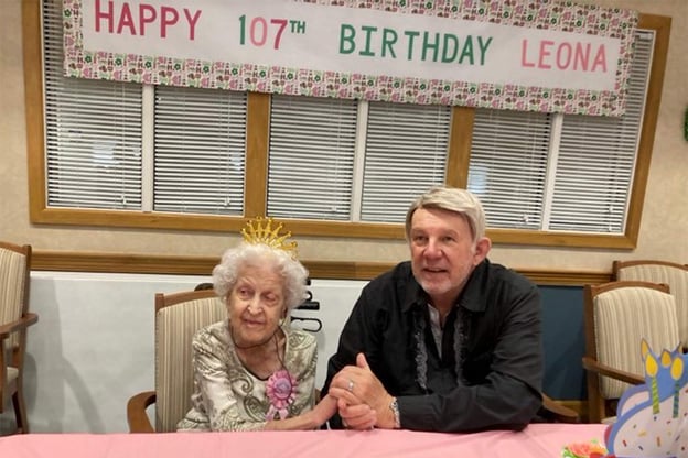 Leona-Dockham, 107, and her nephew Tim Stuart