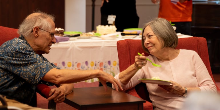 Residents enjoy all types of social activities in the Deupree House Club Room.
