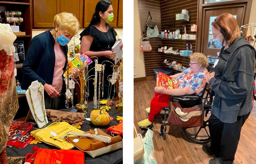 ECH residents and team members in recent months have been enjoying shopping and chatting at another fun place: The Shoppe, in the atrium of Morton House opened in 2022