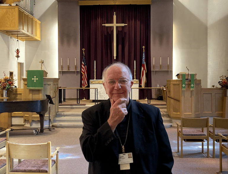 Fr. Angelo Puopolo at the Marjorie P. Lee chapel