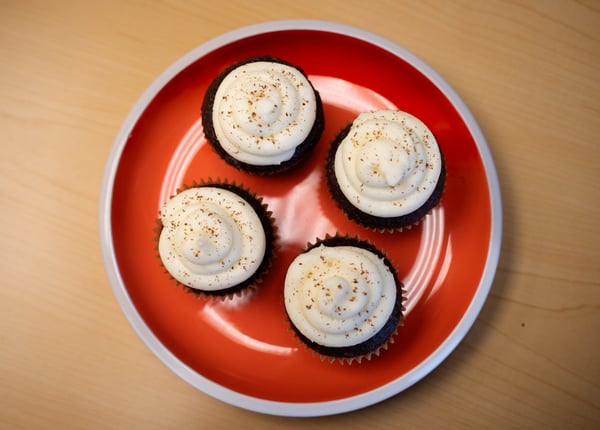 Laura Lambs cupcakes on a plate