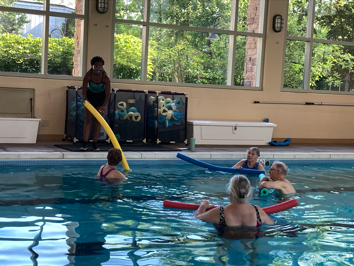 Warm-water exercises are a reason some have moved into Deupree House.