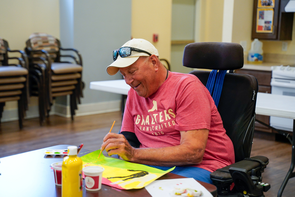 ERS Affordable Living resident paints to commemorate Juneteenth.